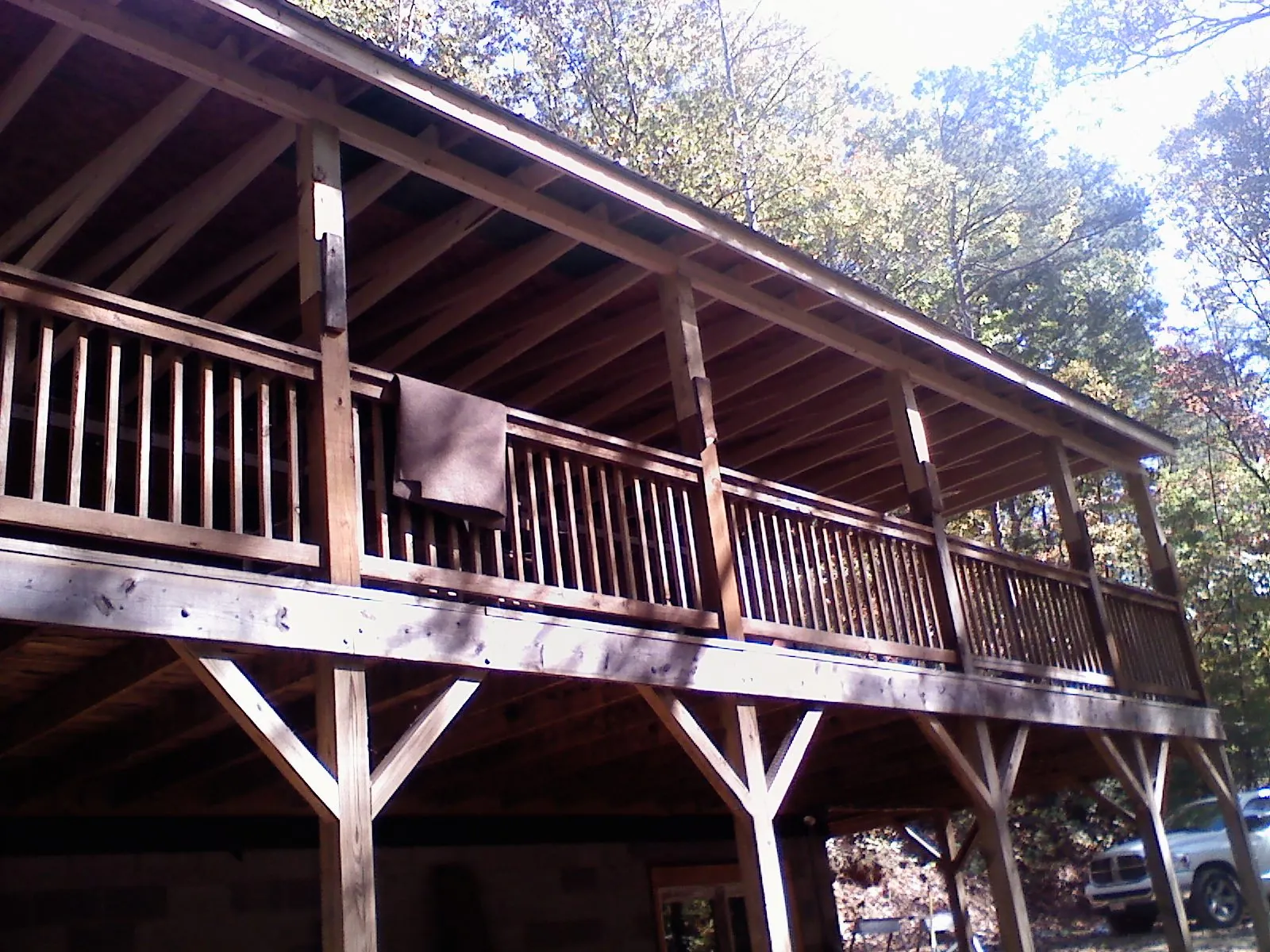 Timber framing under a new elevated porch and deck — Roof Leak Repair in Clovis by Roofing Brothers